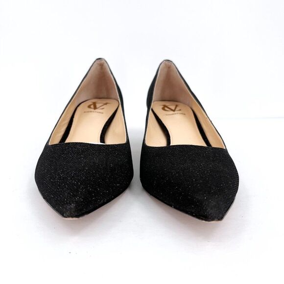 Vince Camuto Signature VI - Opry Kitten Heel Black Glitter Pumps size 9.5M - Picture 5 of 14